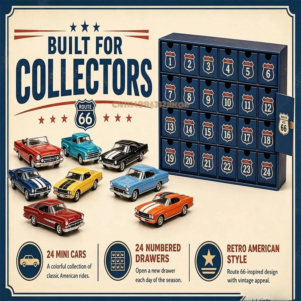 Classic American Cars advent calendar numbered drawers